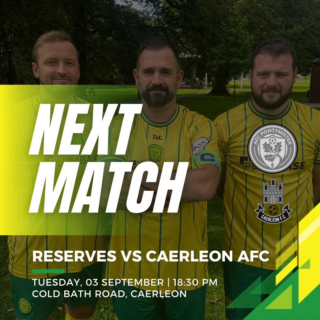 Midweek Action 🟡🟢 📸 

Tonight our reserve team are at Cold Bath Road to take on <a href="/CaerleonAFCclub/">Caerleon AFC</a> 

Always a good game between the two sides, hoping for exactly the same this evening! 

Pop along and cheer on the lads in 🟡🟢

C’Mon the Aces 💛💚
