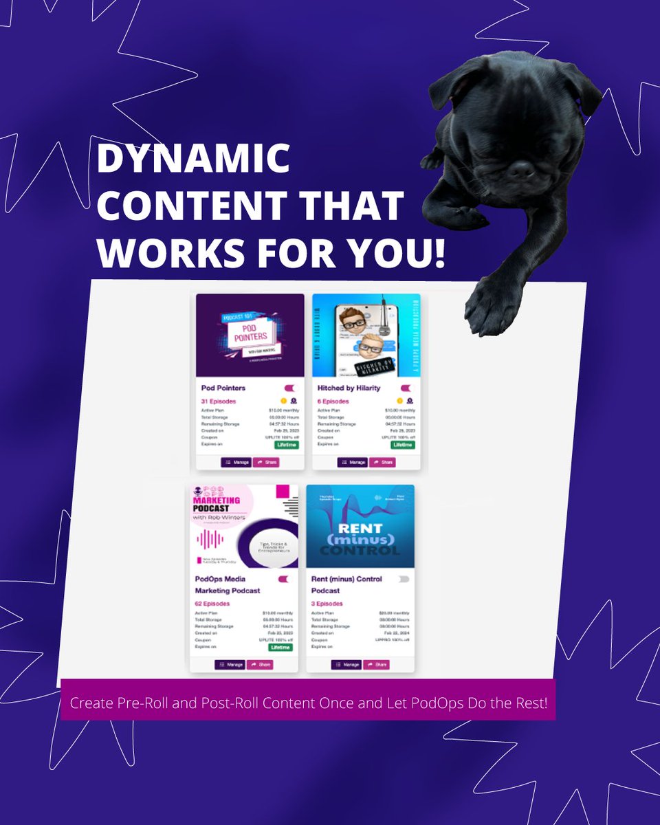 MyPodOps's tweet image. Why spend time manually updating your podcast content when PodOps can do it for you? 

With our Dynamic Content Tool, you can create your pre- and post-roll content once and let our system auto-update your episodes across all platforms. 

rfr.bz/tmngw8a

#dynamiccontent