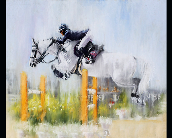 'Eventer 1' - Pastel from the recent Longines International <a href="/DeauvilleFr/">Deauville</a> From my own reference photos.
