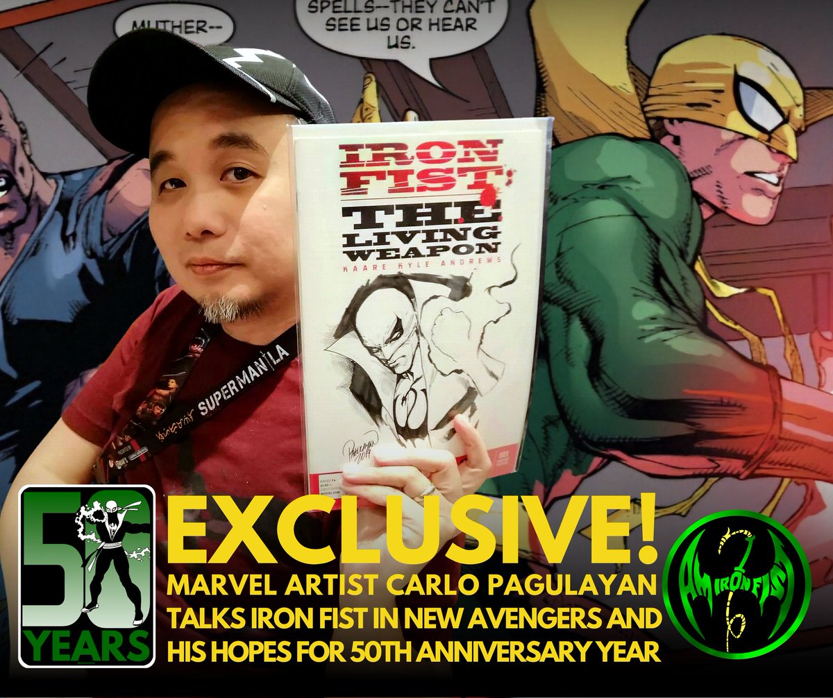 Got another exclusive interview for Iron Fist fans— Planet Hulk artist Carlo Pagulayan on how he 1st heard of Iron Fist and his approach to drawing the character. Plus, hear what his hopes are for Iron Fist’s 50th anniversary.

Read about it in the link!👊
bit.ly/3z7DJuL