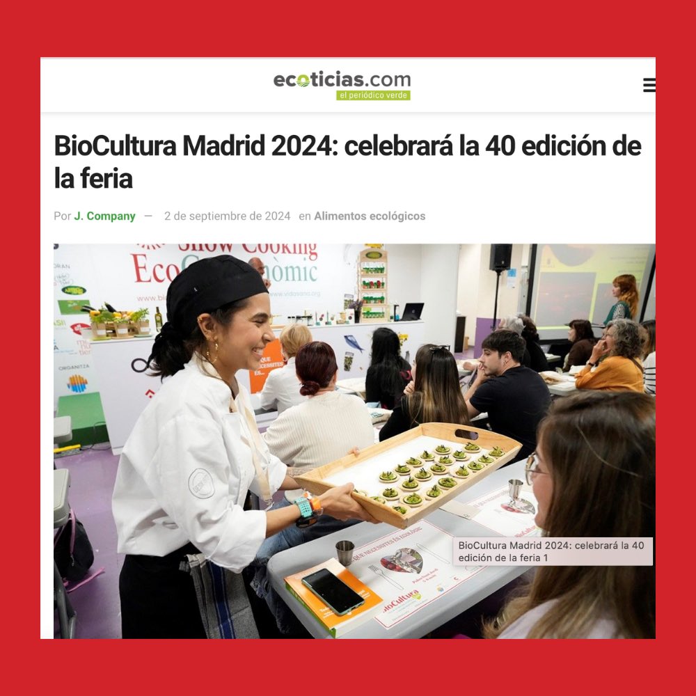 ARRANCAMOS FUERTE LA TEMPORADA DE BIOCULTURA EN LOS MEDIOS🔥🔥

Estamos haciendo mucho ruido 🔊🔊

No te pierdas nada sobre la proxima edición de BioCultura Madrid🙌🏽🔑

#biocultura #prensa