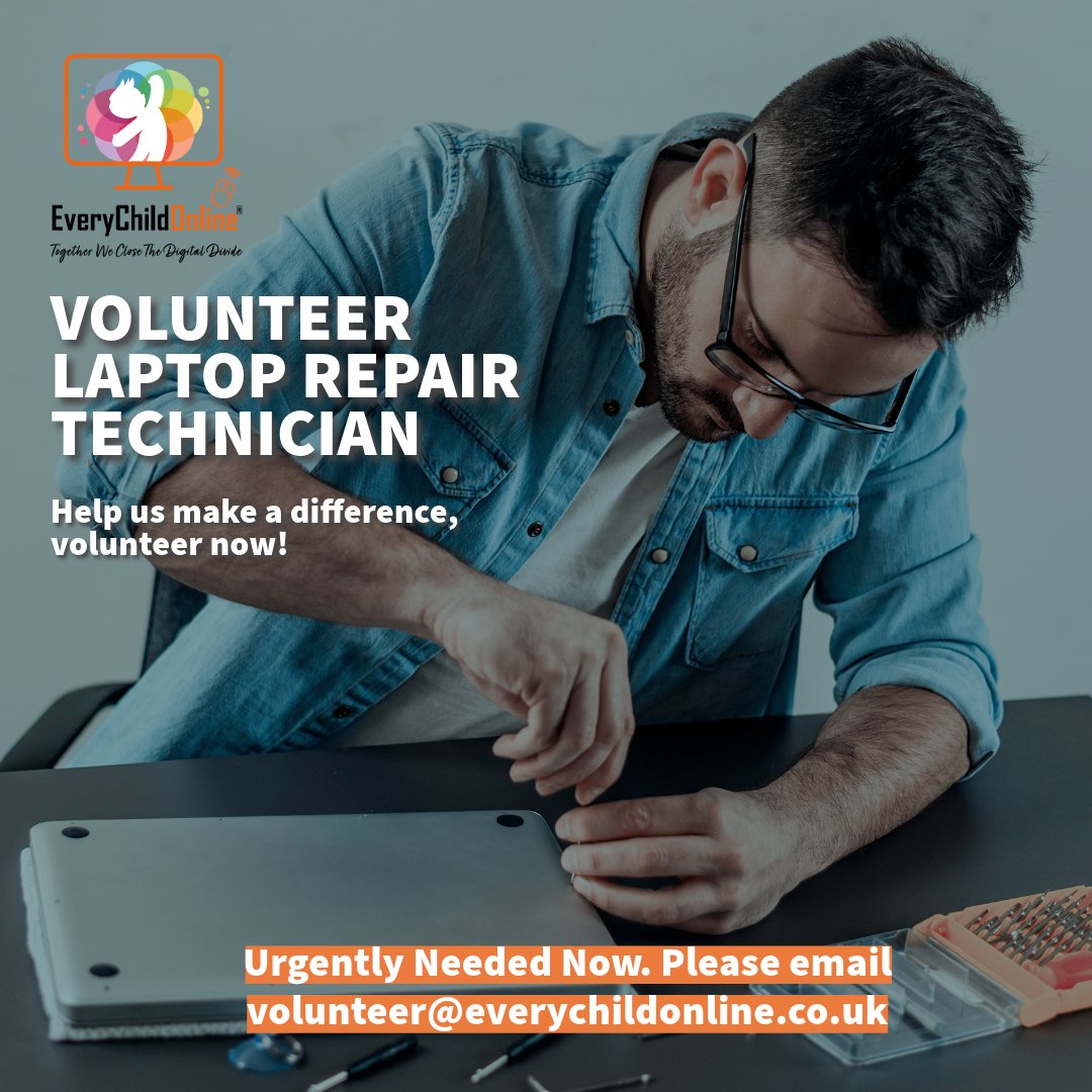 EverychildUK's tweet photo. Are you skilled in tech repair? Join us as a Volunteer Technician! Help fix laptops &amp; mobiles for underprivileged kids. Your expertise can make a real difference.

🛠️ A few hours weekly can change lives!

https://t.co/f1PtGdGd3z https://t.co/8aygyT7BCv
