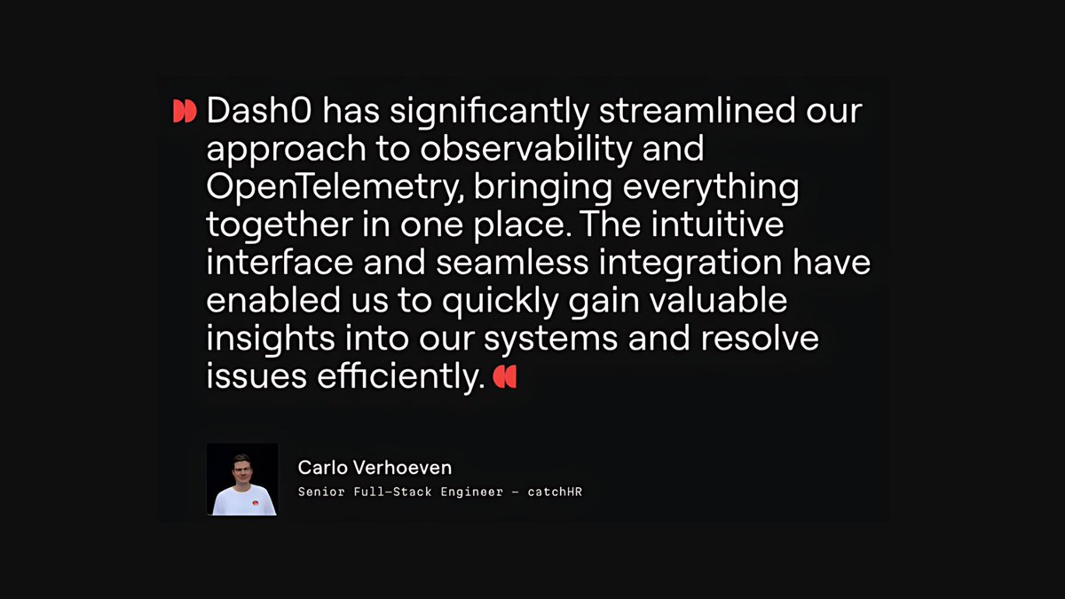 dash0hq's tweet image. 🚀 Exciting News! Dash0 Beta is Live! 🚀
After 15 months of relentless hard work, countless iterations, and invaluable feedback from our design partners, I’m beyond thrilled to announce the beta release of Dash0! 🎉
Dash0 isn’t just another observability tool—it’s the next step…