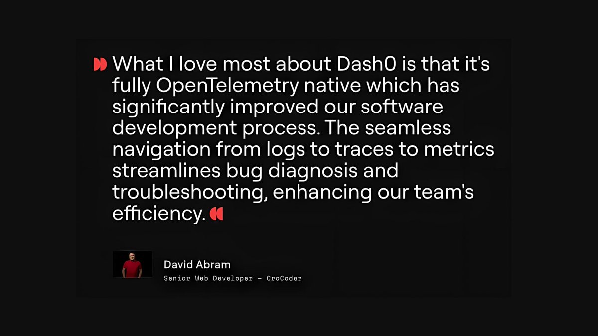dash0hq's tweet image. 🚀 Exciting News! Dash0 Beta is Live! 🚀
After 15 months of relentless hard work, countless iterations, and invaluable feedback from our design partners, I’m beyond thrilled to announce the beta release of Dash0! 🎉
Dash0 isn’t just another observability tool—it’s the next step…