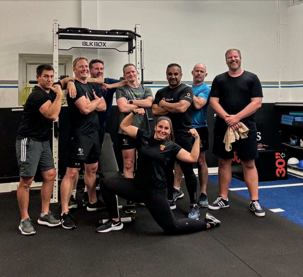 REPeformance's tweet photo. Every Monday these legends come together to continue their own journeys to rehab after injury, increase/maintain strength, increase/fitness as it’s way more fun doing it in a team.Last night we welcomed a new member and I am so excited to see where his journey takes him @WaspsFC https://t.co/G9pr345qjH