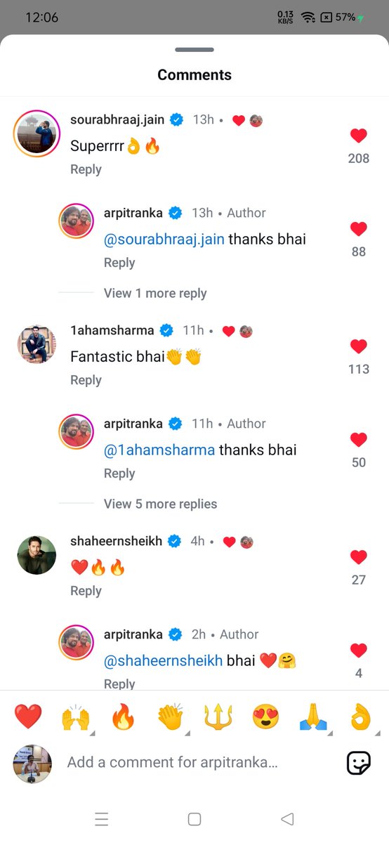 TumpaMajumder13's tweet photo. They have always got each other's back 🥺🥺🥺🥺🥺
Comments under #ArpitRanka 's solo poster look post !
#SourabhRaajJain #AhamSharma #ShaheerSheikh #ParasArora #AnkitMohan
#Kannappa
@saurabhraajjain @AhemSharrma @Shaheer_S @theparasarora @ankittmohan
@arpitranka_30 https://t.co/brhWVJzgOP