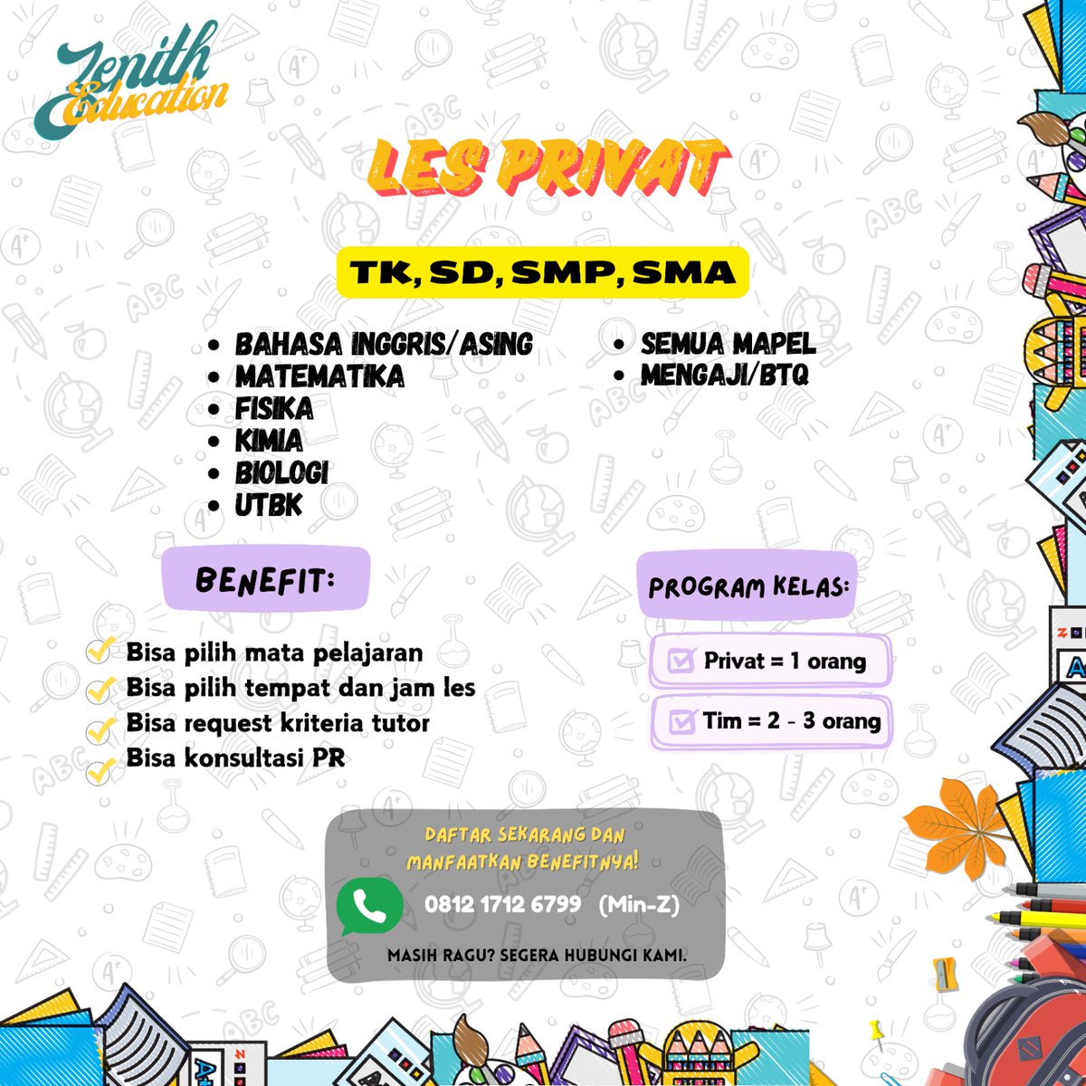 ilinohae's tweet photo. Buat yg cari les privat, bisa bgt ke sini yuk. Untuk SD, SMP, SMA mau helajar buat UTBK dan tes lainnya jg bisa. Mau les di rumah, cafe, online juga bisa loh. 

Mumpung ada promo "gratis biaya pendaftaran" nih, buruan hubungi: https://t.co/R5FFi9eCoW

#study #studytwt #utbk #les https://t.co/72GEmIhVjH