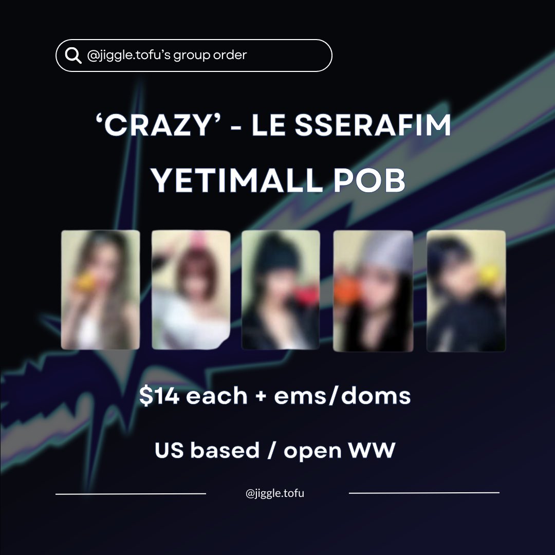 jiggletofu's tweet photo. hosting many crazy gos!⚡️ check out my ig to claim: https://t.co/jJLPNIrcHV

#LESSERAFIM #LESSERAFIMGO #LESSERAFIM_CRAZY #LESSERAFIMGROUPORDER https://t.co/mWSK49YHMM
