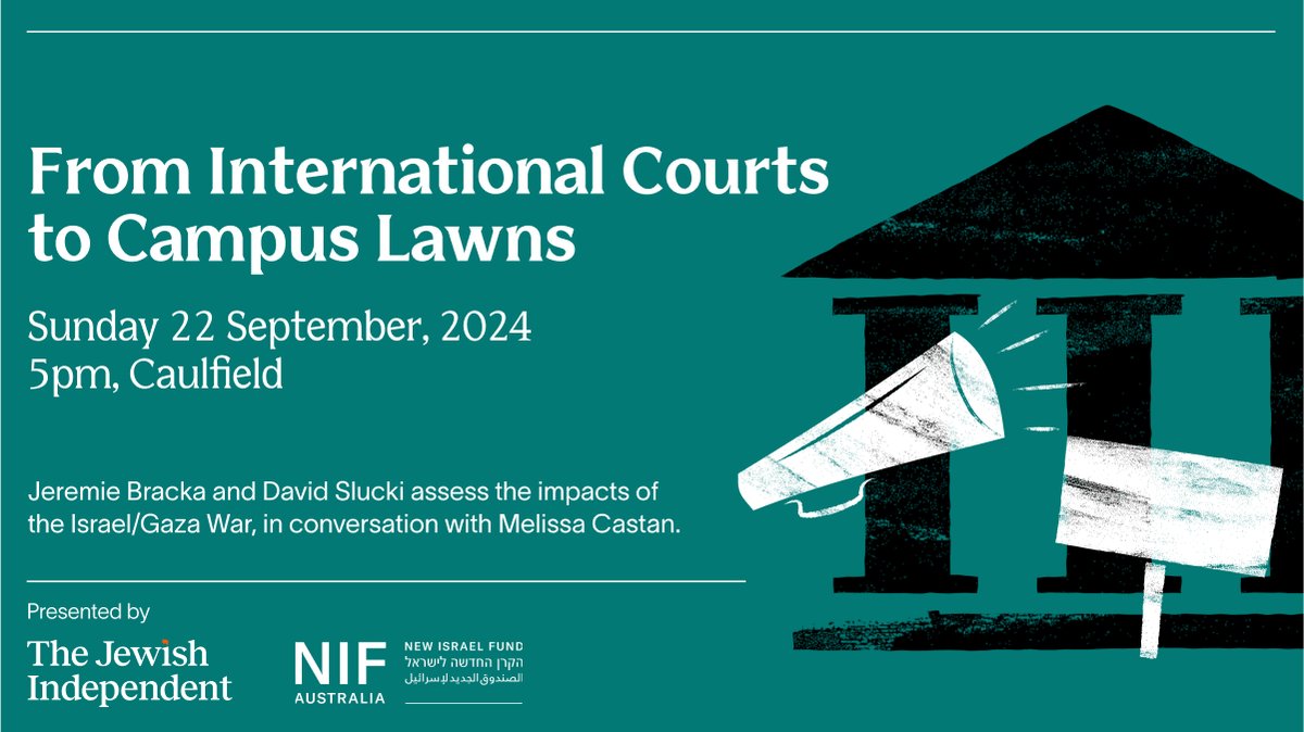 TJI_au's tweet photo. In response to the October 7 fallout and ongoing conflict, together with @NIFAustralia hosting a critical discussion on how the Israel/Gaza situation is impacting Australia. Join @BrackaJeremie, David Slucki, and @DrMCastan  as they explore rising tensions and the need for social cohesion.

Book your tickets here: https://t.co/tyN8s6iHQZ
