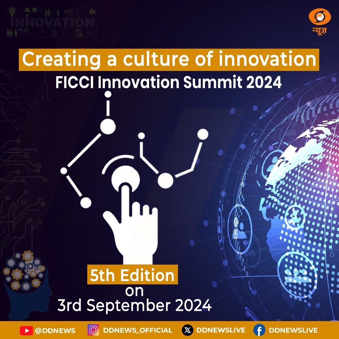 DDNewslive's tweet photo. The FICCI Innovation Summit 2024 kicks off today in Mumbai, focusing on the “Future of Work – Innovation, Inclusion & Purpose Driven.” Join industry leaders as they explore transformative ideas shaping the workplace of tomorrow. 

#FICCIInnovationSummit #FutureOfWork 

@ficci_india @MIB_India @PIB_India