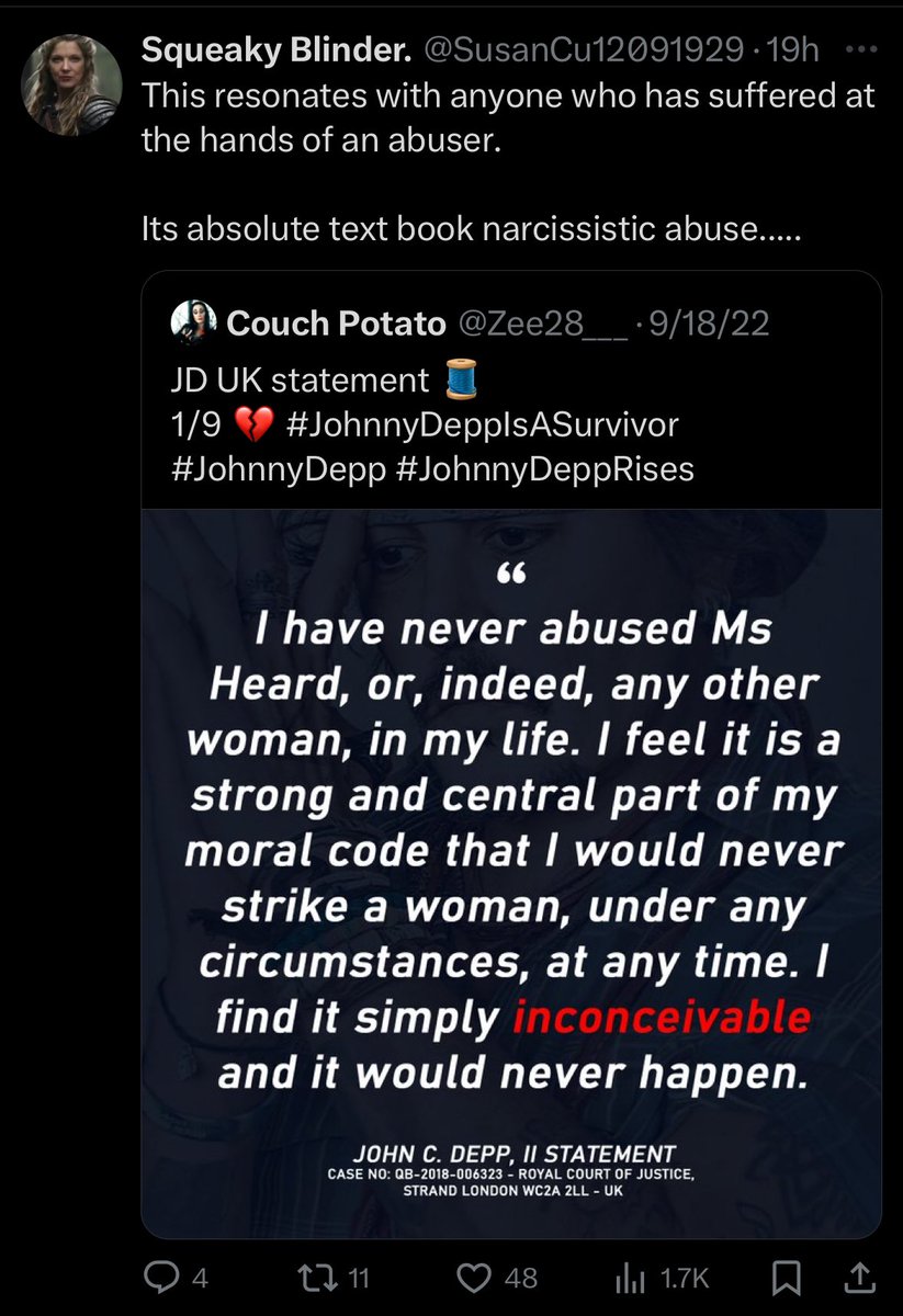 How does his statement resonate with IPV survivors other than to remind them of the words their abusers used to convince everyone to not listen to the survivor?