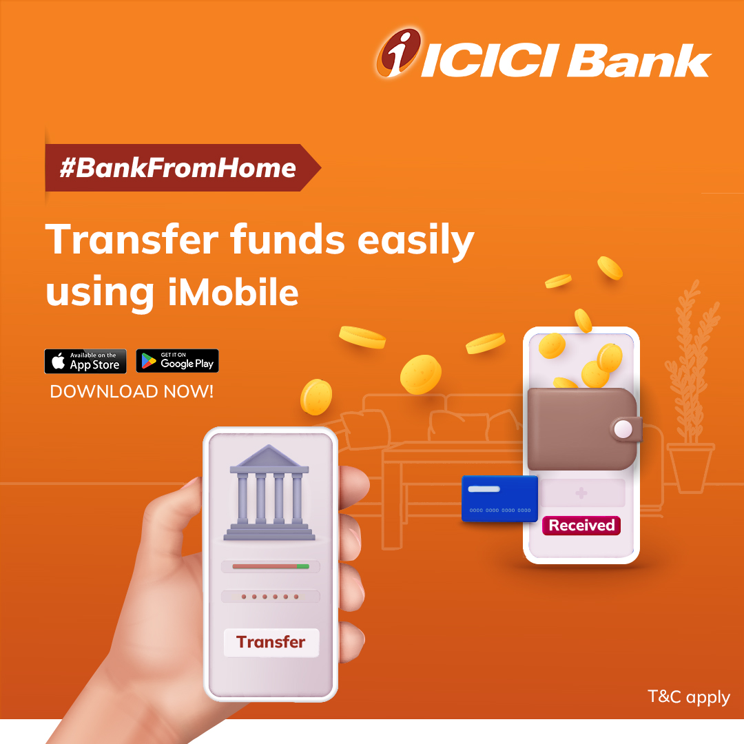 ICICIBank's tweet photo. Ready to transfer money the easy way?
#ICICIBank #iMobilePay lets you send funds anytime, anywhere using UPI ID or bank account information.
Download now: https://t.co/3ddHW1dPUB
#BankFromHome https://t.co/cjsgr3fh9C
