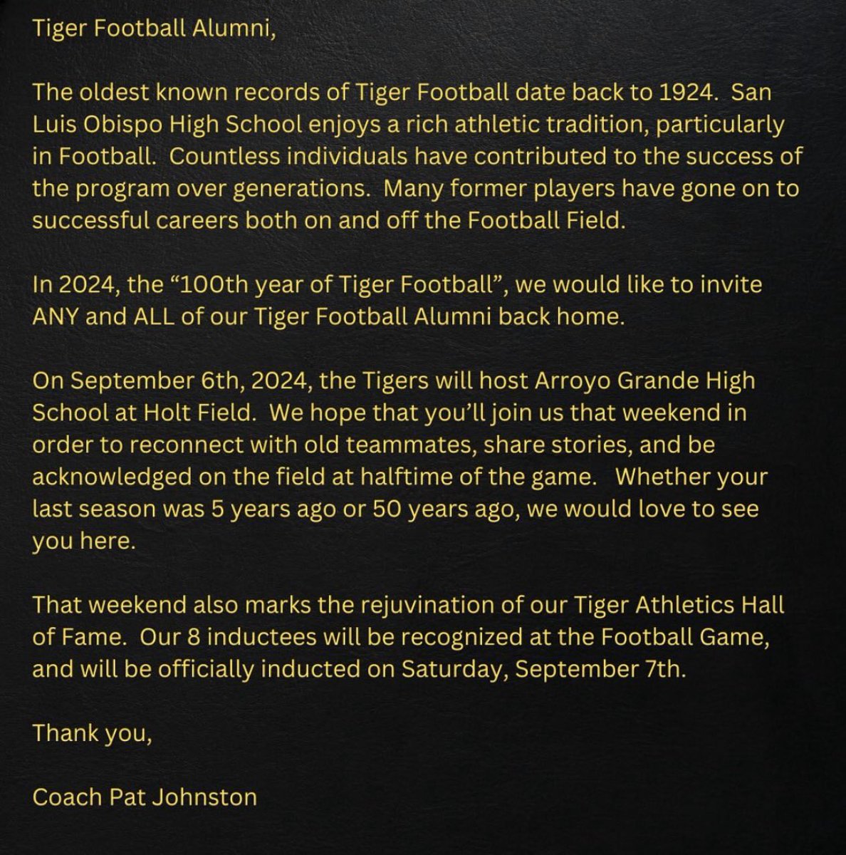 PAGMETER (@pagmeter) on Twitter photo PAGMETER Week 3 football Division Rankings π
100th anniversary of San Luis Obispo Tigers football
Friday Night lights
Arroyo Grande at SLO
All former Tiger players are invited!
<a href="/slohsfb/">SLOHS Tiger Football</a>
thepagmeter.com/2024/09/02/pagβ¦ PAGMETER Week 3 football Division Rankings π
100th anniversary of San Luis Obispo Tigers football
Friday Night lights
Arroyo Grande at SLO
All former Tiger players are invited!
<a href="/slohsfb/">SLOHS Tiger Football</a>
thepagmeter.com/2024/09/02/pagβ¦