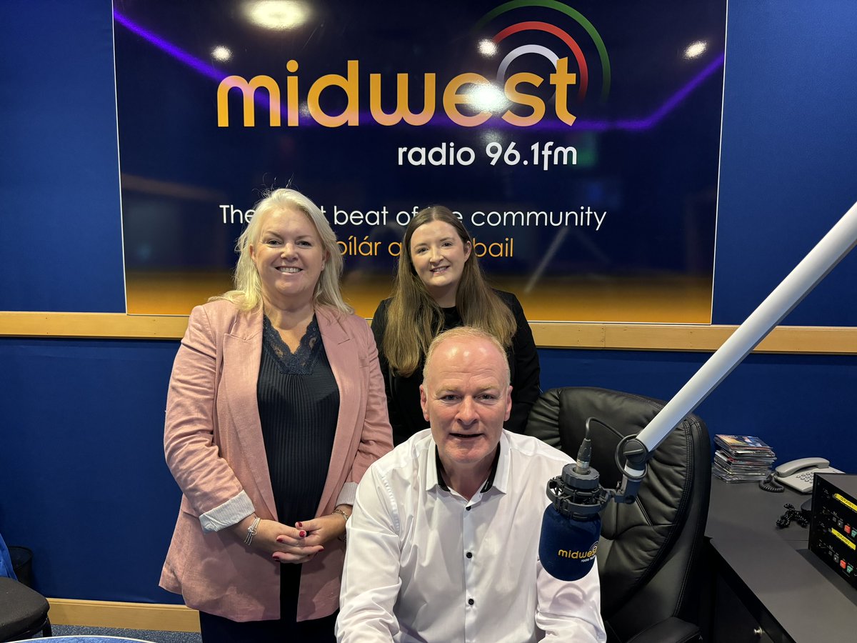 DovidaIreland's tweet photo. Thank you Tommy Marren and Midwest Radio for having us in studio yesterday. 

Home Instead Mayo General Manager, Frances Maloney spoke to Tommy about our National Hiring Week that takes place all this across the country. 

For nationwide events, visit  https://t.co/bRn9DhlAiu https://t.co/GNUysj4Hmi