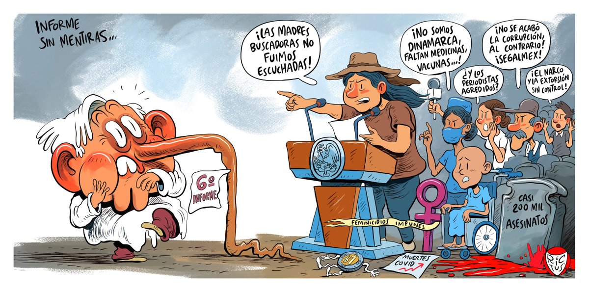 "Informe sin mentiras" Cartón publicado en <a href="/ElFinanciero_Mx/">El Financiero</a>