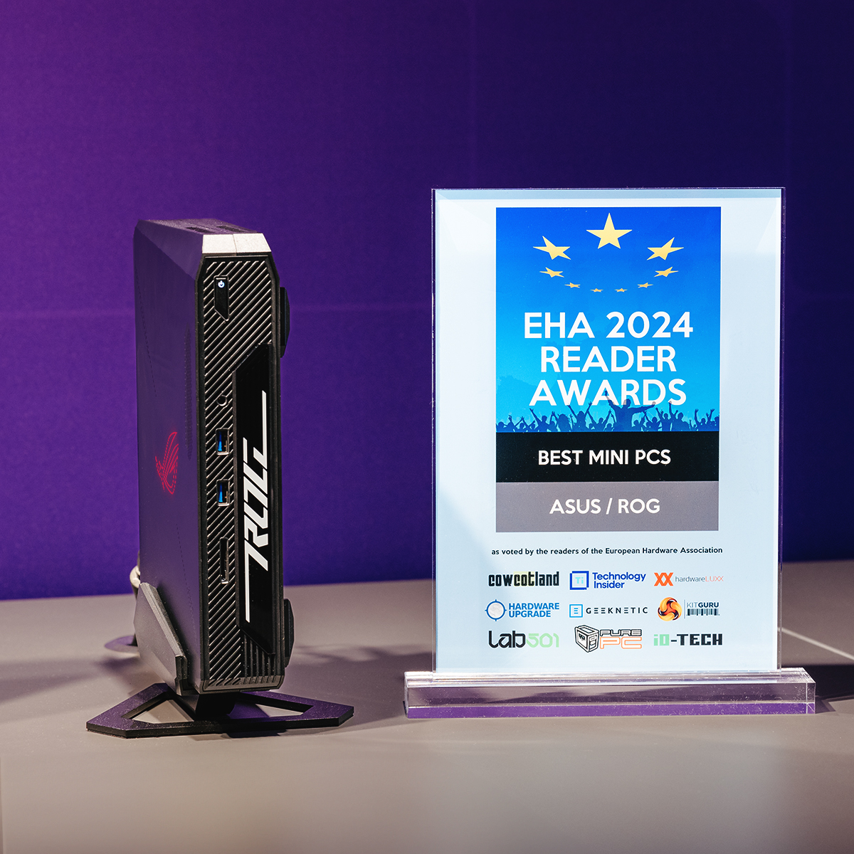 ROG_ANZ's tweet photo. 🎉Hooorayyy!

🏆We just bagged the European Hardware Association Community Award for our #ROGNUC!

Yes, this mini-PC is out here flexing with big-time performance! 👀

😍Check out this beast: https://t.co/8nX0MDcVtg

#ASUSNUC #NvidiaRTX4070 #bestgamingminipc #AIBoost https://t.co/Sw9pEIAKI3
