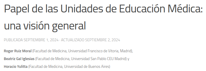 En el nuevo número de <a href="/DocTutor_/">DocTutor</a> se incluye una importante cuestión. ¿Ya tiene tu Facultad Unidad de Educación Médica? #MedEd #EduMed