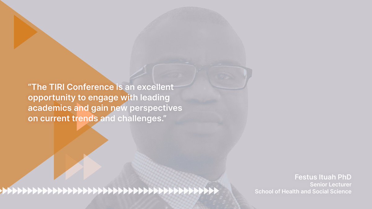 ✨ We are excited to announce the second of three speakers representing RCL at the 2024 TIRI Conference – Dr Festus Ituah, a Senior Lecturer within our School of Health and Sports Science! Read more: i.mtr.cool/bljrayvzwn

#Conference