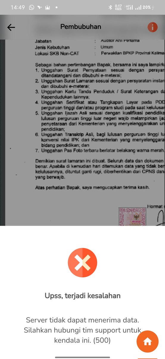 ithinkiamahuman's tweet photo. @PosIndonesia min, ini kok saya gak bisa bubuhkan e-materai ya dari td? https://t.co/Geue2pFsSZ