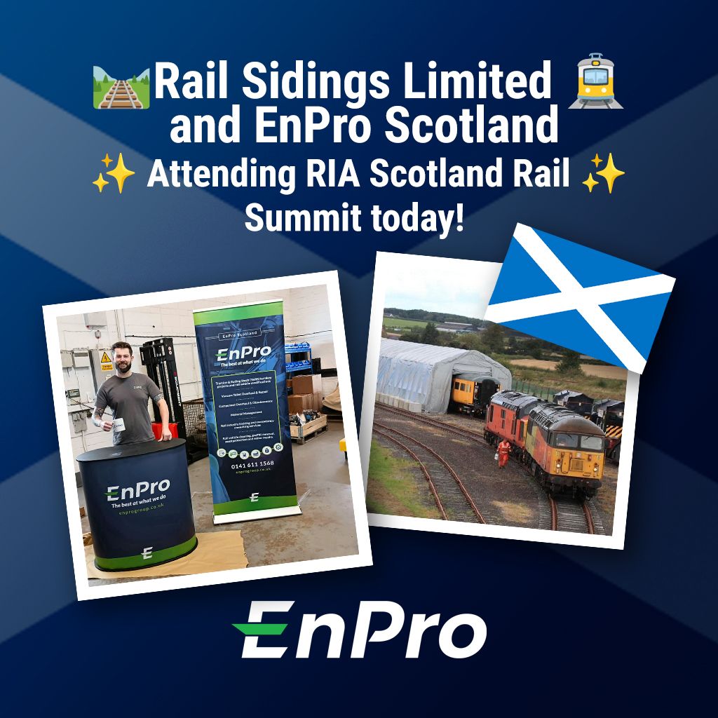 EnProGroupLtd's tweet photo. 🌟 Don't miss the EnPro Scotland team who are exhibiting with Rail Sidings Limited today at the RIA Scotland Rail Summit 2024 at Dynamic, Edinburgh! 🚅 🛠️
#EnProUK #RailSummit #EnProScotland #RailStorageSolutions #RailwayExcellence https://t.co/ozNlnxy49X