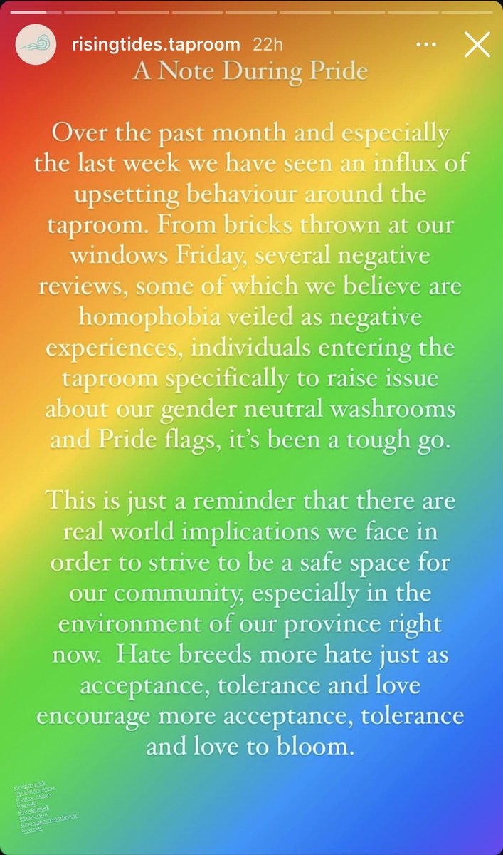 cmcalgary's tweet photo. Kudos to Rising Tides Taproom <3 

Hate never wins. 

#Calgary #CalgaryPride #yycbeer #Alberta https://t.co/uqpRpI4SsV