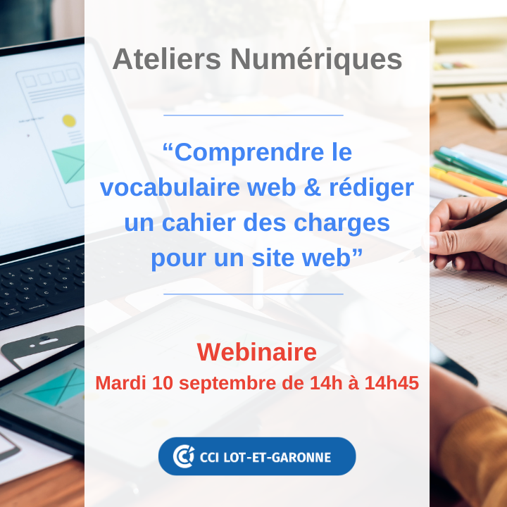 [AGENDA]
📌 Vous souhaitez comprendre le vocabulaire web &amp; rédiger un cahier des charges pour un site web ?
👉 Alors, ne manquez pas le prochain Atelier Numérique.

🎧 Webinaire, le mardi 10 septembre de 14h à 14h45.
👉 S'inscrire : swll.to/Soyzc5u

#web