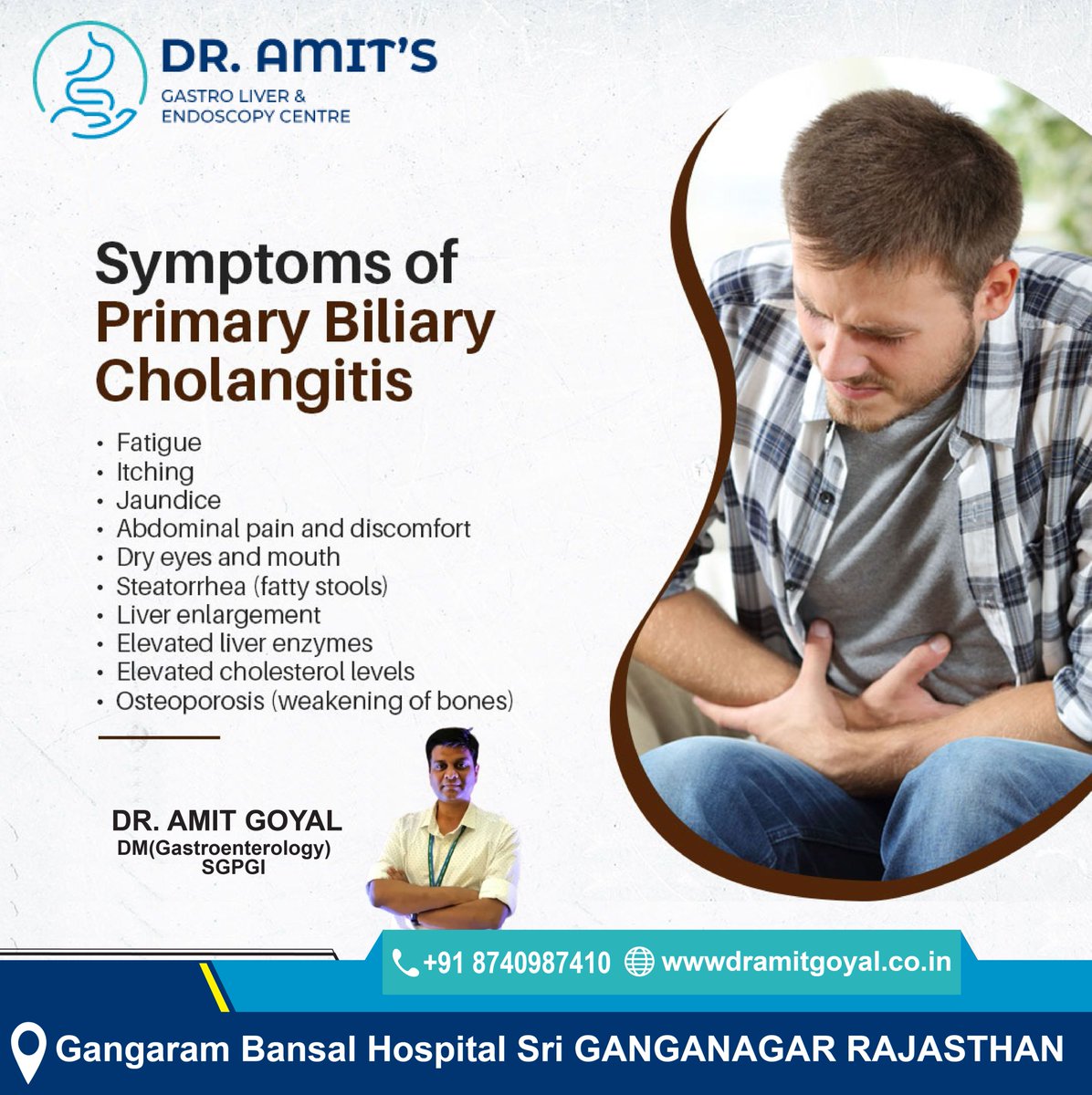 dramitgoyal24's tweet photo. 🚨 Symptoms of Primary Biliary Cholangitis (PBC):

If you experience any of these symptoms, consult a specialist for early diagnosis and management.

📞 Contact: +91 87409-87410
🌐 Visit Us: https://t.co/EGZbHwtxYa

#PrimaryBiliaryCholangitis #PBC #LiverHealth #Jaundice #Fatigue https://t.co/ZyF3mQxZqU