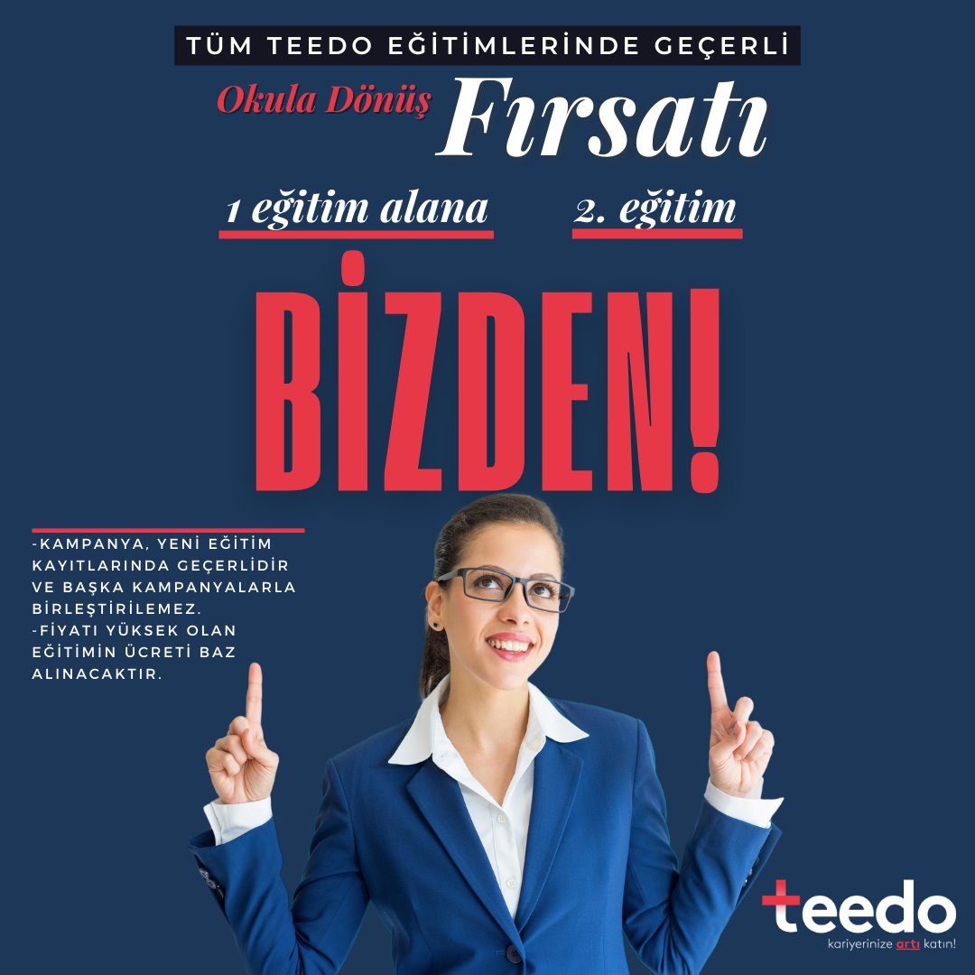 Teedo_Egitim's tweet photo. Bu Eylül, kariyerinize yatırım yapmanın tam zamanı! 🎓🚀
Tüm Teedo eğitimlerinde geçerli, 1 eğitim alana 2. eğitim bizden. Hemen güncel eğitimlerimize göz atın, kariyerinize artı + katın! 🎯💼
➡️https://t.co/9eJGbBkwMB
#Teedo #Eğitim #KariyerYatırımı #OnlineEğitim #KariyerGelişimi #KişiselGelişim #Eylül #B2S #Kampanya