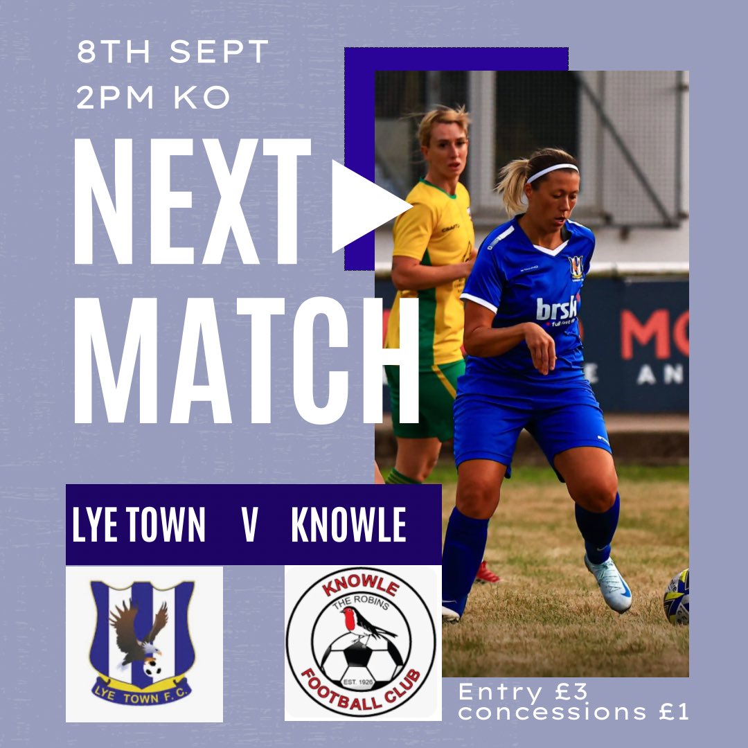 This Sunday we return to the Sports Ground Lye for our first home League Match of the season and all support would be welcome.
