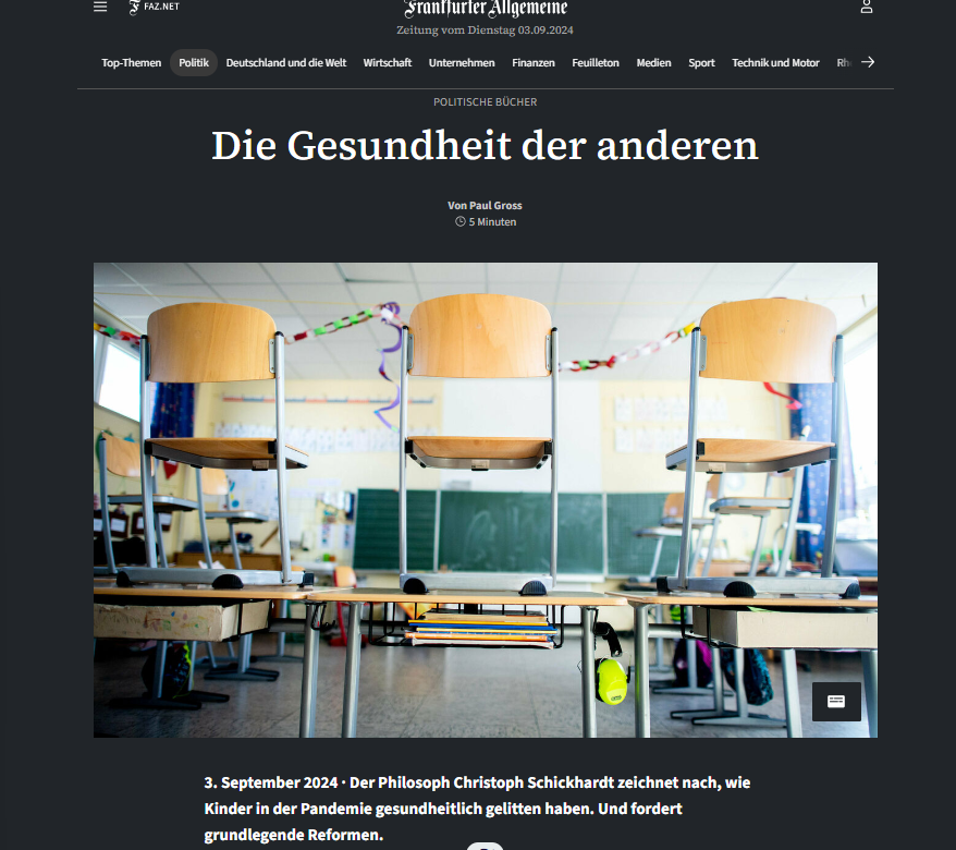 "Die Versuchten, das sind die polit. Verantwortl. im Allg. und die seinerzeit regierende Große Koalition. Die Versuchung bestand darin, das Leiden an der Pandemie auszulagern auf eine Gruppe, die ihren Unmut darüber nicht an der Wahlurne ausdrücken kann: Kinder + Jugendliche."
