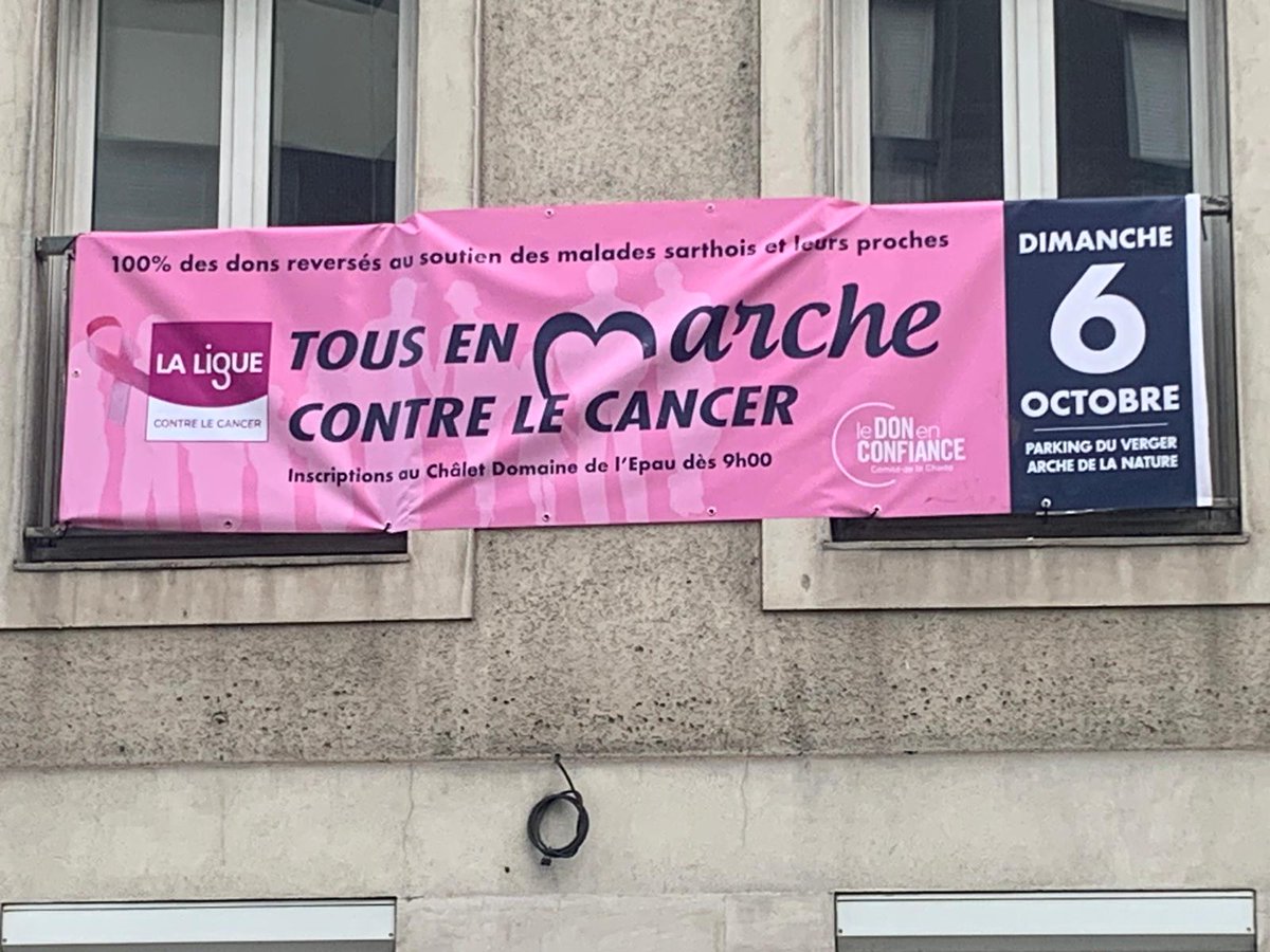 A un peu plus d'un mois de l'événement, Tous en Marche contre le Cancer s'affiche sur la façade de nos locaux ! On vous attend nombreux !