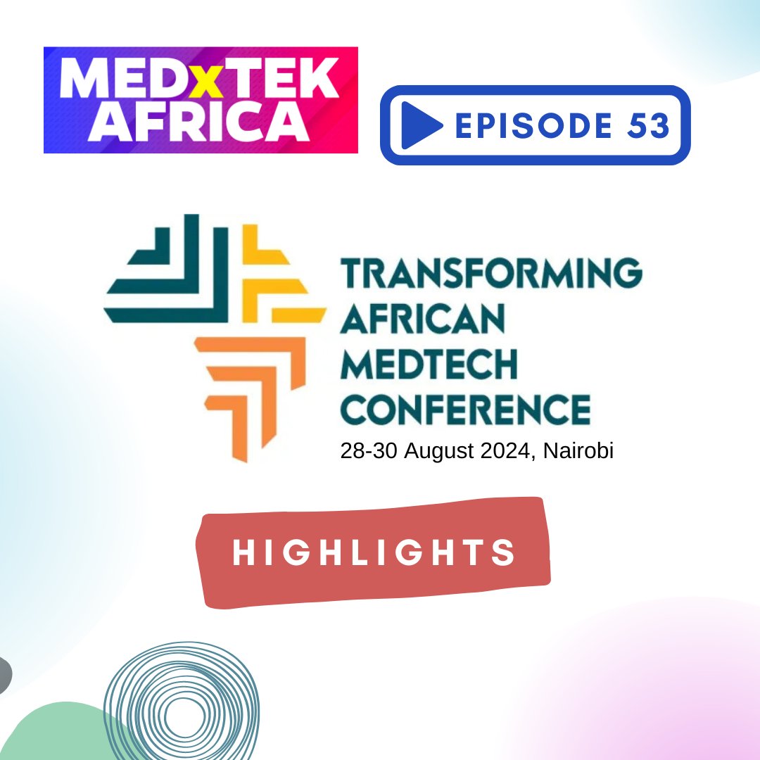 The 2nd edition of the Transforming African MedTech Conference took place from 28 – 30 August 2024 in Nairobi, Kenya. At the sidelines of the conference, I spoke with several delegates who shared their highlights #TAMC2024
🔊Catch our conversations here⤵ 
podcasters.spotify.com/pod/show/medxt…