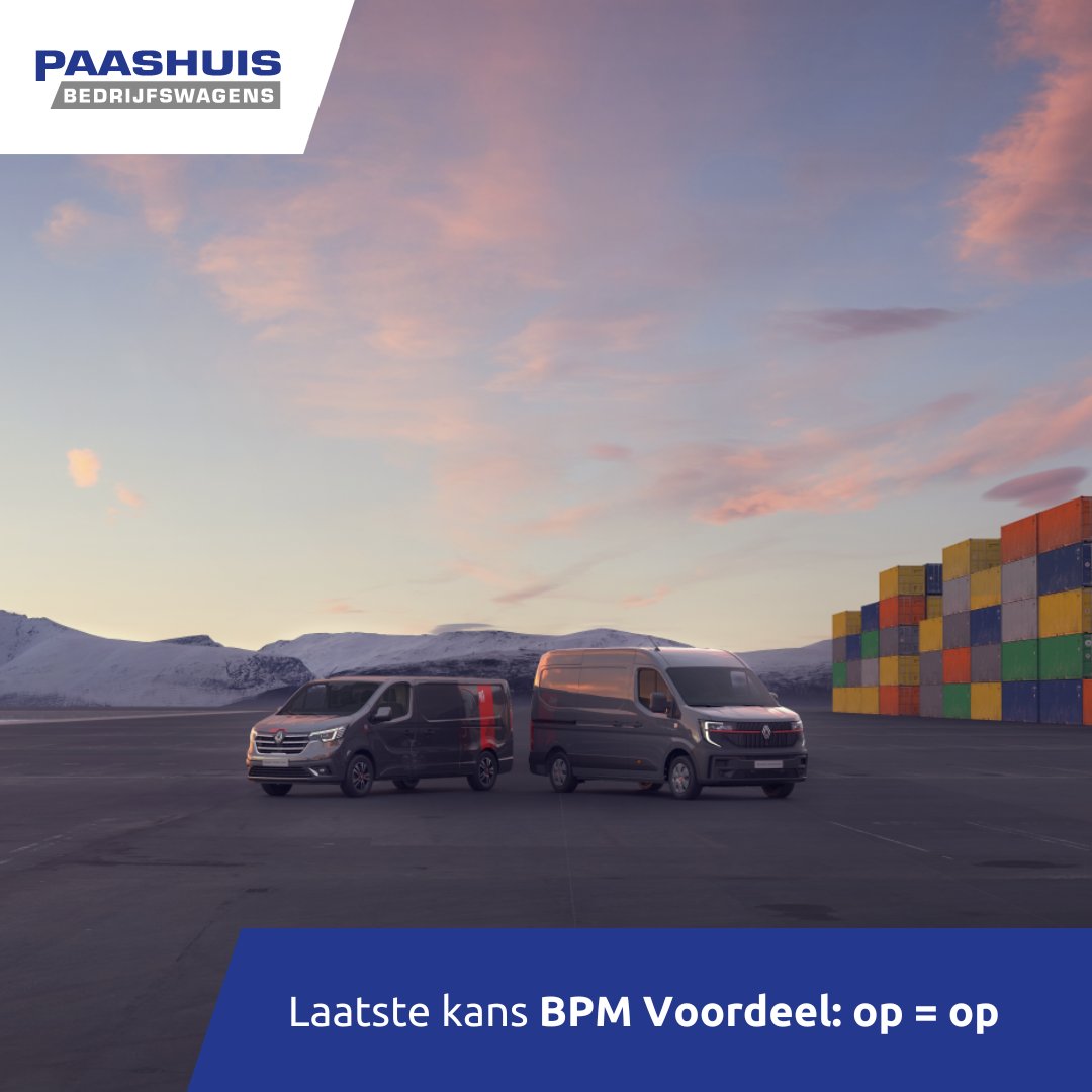 Laatste kans BPM Voordeel ❗️
Tijdens de Renault Trucks E-Tech Roadshow kunt u direct shoppen uit onze voorraad!
👉Kom op 6 of 7 september langs bij onze vestiging in Lichtenvoorde en ontdek welke Renault Trafics en of Masters u kunt kopen met BPM Voordeel
paashuis.com/renault-trucks…