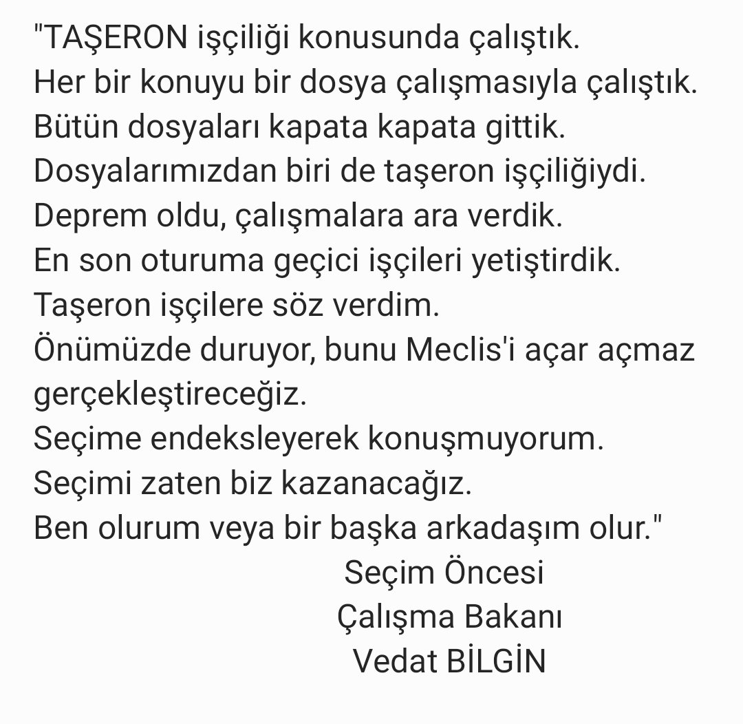 Kim suçlu sizlere inanan mı ?
İşçisini kandıran mı ?
#TaşeronaKadro 

<a href="/vedatbilgn/">Vedat Bilgin</a> <a href="/isikhanvedat/">Prof. Dr. Vedat Işıkhan</a> 
<a href="/akbasogluemin/">Av. M.Emin AKBAŞOĞLU 🇹🇷</a> <a href="/Akparti/">AK Parti</a>