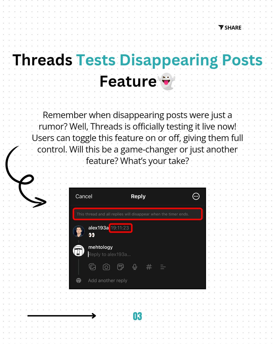 verlynk_ofcl's tweet photo. Threads Tests Disappearing Posts👻 #Threadsupdates https://t.co/u33U9oKkH6