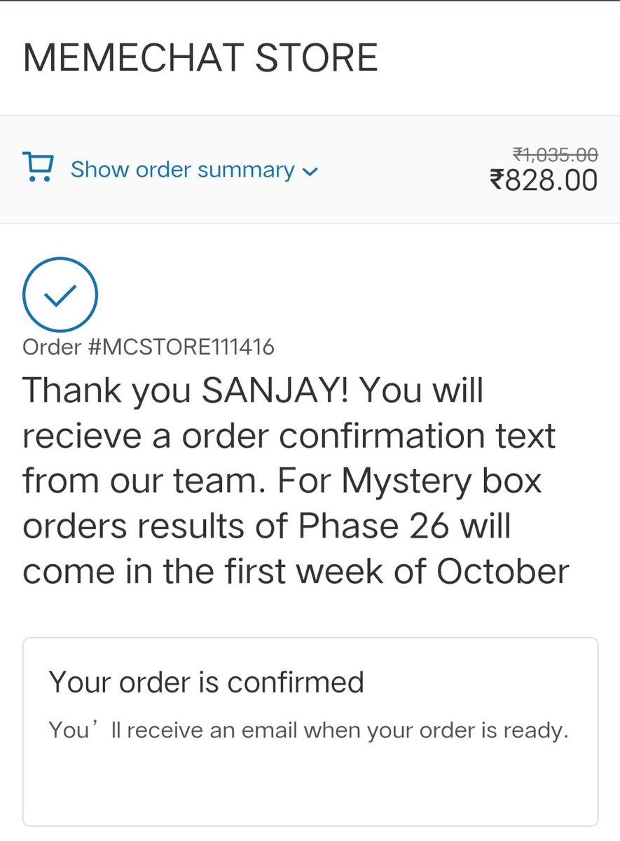 SunAshh's tweet photo. This is my order id #MCSTORE111416 my order has been confirmed in July 16 and it should be reach me in August 1st week but still I have not received and now it was September 1st week and now October 1st week and what worst customer care service you have @memechat_app send my ordr https://t.co/XtsHCst7s8