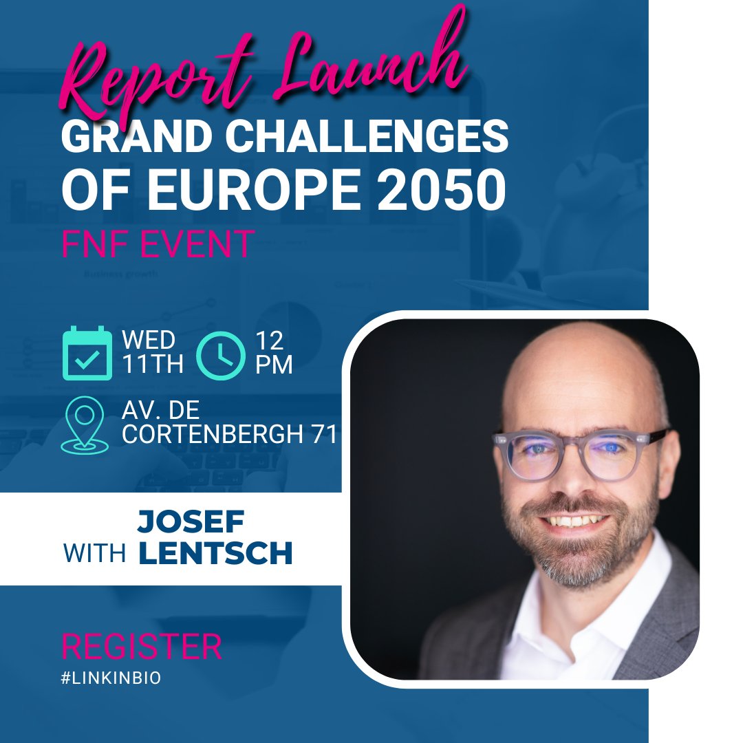Amidst a "polycrisis," Europe faces war, climate change, and rising far-right support. 

Join us with <a href="/joseflentsch/">Josef Lentsch</a> as he shares insights from the Europe 2050 Report on navigating these challenges.

Register now!  forms.gle/QYFmWSgzHdNUCp… 

#europe2050 #fnfevent