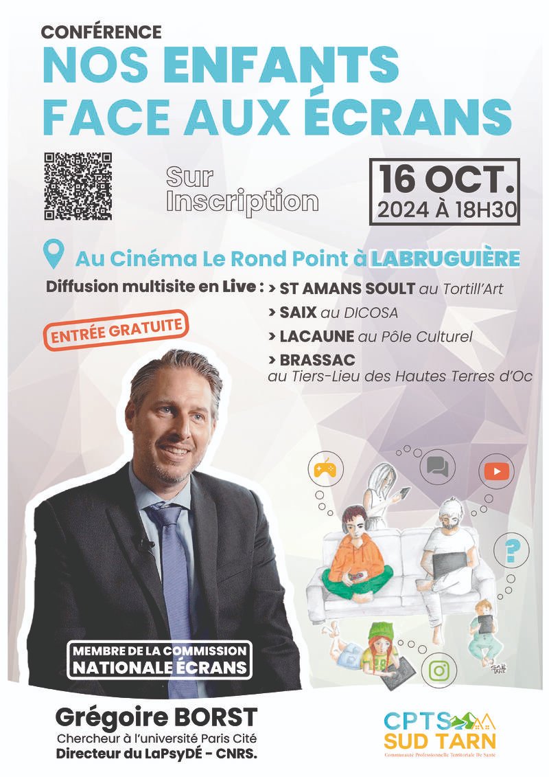 anaerevue's tweet photo. 📢 Conférence : « Nos Enfants Face aux Écrans » avec Gregoire Borst - La conférence est gratuite et ouverte à tous, mais l'inscription est obligatoire. 
🎟 Réservez votre place ici : https://t.co/rxoByVD89K https://t.co/zz5fWZcDTR