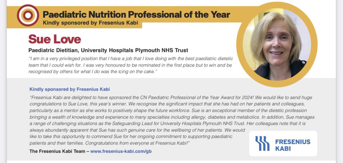 Dietitians@UHP (@dietitiansuhp) on Twitter photo Congratulations to our very own Sue Love on winning the #2024CNAward for Paediatric Nutrition Professional of the Year! š š„ <a href="/BDA_Paediatrics/">BDA Paediatric Group</a> <a href="/UHP_NHS/">University Hospitals Plymouth NHS Trust</a> Congratulations to our very own Sue Love on winning the #2024CNAward for Paediatric Nutrition Professional of the Year! š š„ <a href="/BDA_Paediatrics/">BDA Paediatric Group</a> <a href="/UHP_NHS/">University Hospitals Plymouth NHS Trust</a>