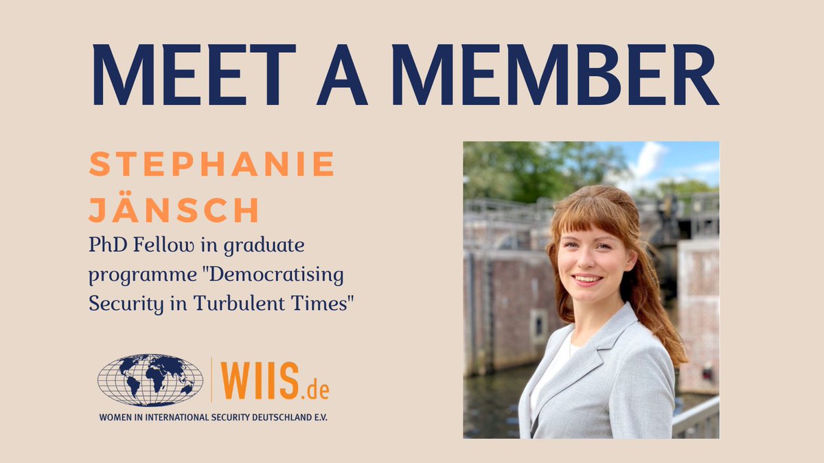 🙌  Aus unserer Reihe "Meet-a-Member" stellen wir euch heute Stephanie Jänsch vor.

Ihr Fokus liegt auf dem afrikanischen Kontinent. Sie spricht Swahili und hat bereits Forschungsaufenthalte in Tansania und der Demokratischen Republik Kongo absolviert.

🔗 wiis.de/news/meet-memb…