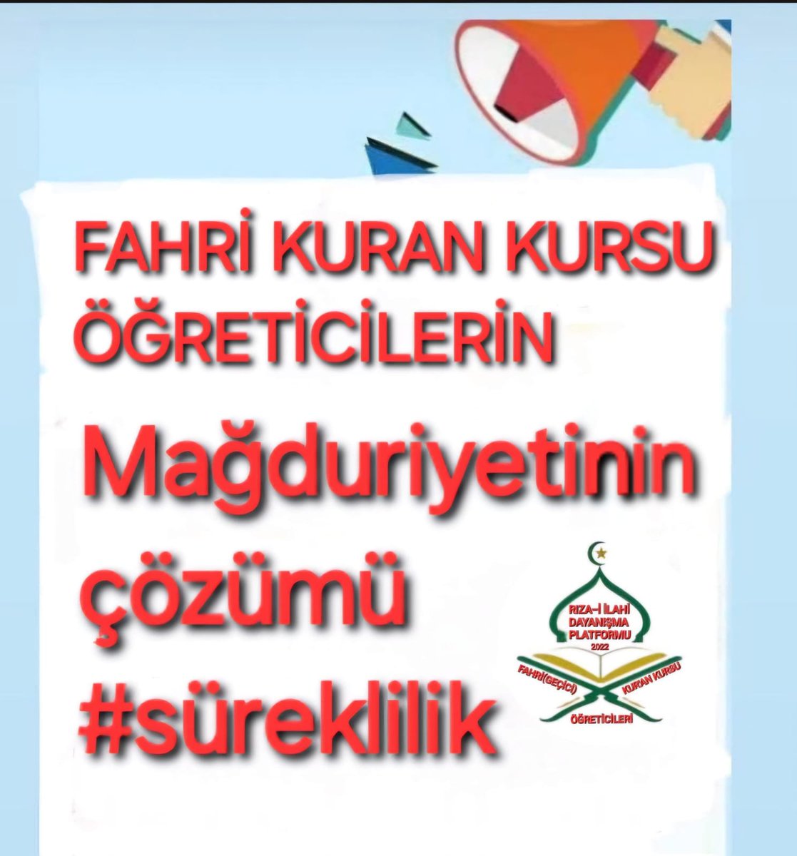 <a href="/ozanozturk_tr/">OZAN ÖZTÜRK</a> <a href="/RTErdogan/">Recep Tayyip Erdoğan</a> <a href="/isikhanvedat/">Prof. Dr. Vedat Işıkhan</a> <a href="/dbdevletbahceli/">Devlet Bahçeli</a> <a href="/AvOzlemZengin/">Av. Özlem Zengin 🇹🇷</a> <a href="/Akparti/">AK Parti</a> <a href="/omerrcelik/">Ömer Çelik</a> <a href="/erkanakcay45/">Erkan Akçay</a> ‼️KPSS, DHBT gibi Sınav sarmalından çıkamayan
‼️Hiçbir Özlük Hakkı olmayan
‼️Emekli dahi olamayacak durumda mücadele eden
#Diyanet FAHRİ(Geçici) KUR'AN KURSU ÖĞRETİCİLERE

👉birşeyler yapma zamanı artk gelmedi mi❓
#sözleşme #süreklilik

<a href="/AvOzlemZengin/">Av. Özlem Zengin 🇹🇷</a>
<a href="/akbasogluemin/">Av. M.Emin AKBAŞOĞLU 🇹🇷</a>
<a href="/DIBAliErbas/">Prof. Dr. Ali Erbaş</a>