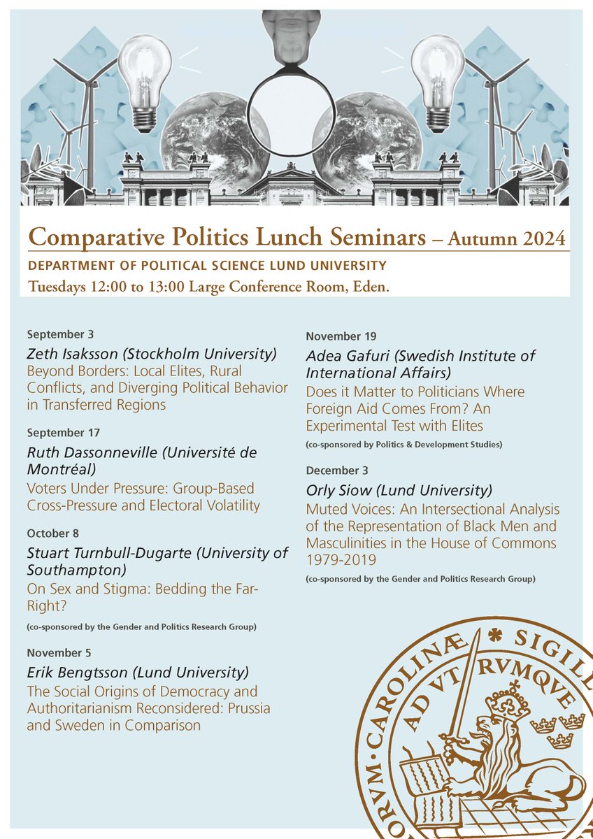 Comparative Politics Group at Lund University (@cp_lu) on Twitter photo Today, we have the pleasure of welcoming <a href="/zethisaksson/">Zeth Isaksson</a> to discuss his very interesting and timely research on local elites and rural conflicts at noon! Open to public! @HannaEBack <a href="/RoKlemmensen/">Robert Klemmensen</a> <a href="/jon_polk/">Jonathan Polk</a> <a href="/AgustinGoenaga/">Agustín Goenaga</a> <a href="/annikafreden/">Annika Fredén</a> Today, we have the pleasure of welcoming <a href="/zethisaksson/">Zeth Isaksson</a> to discuss his very interesting and timely research on local elites and rural conflicts at noon! Open to public! @HannaEBack <a href="/RoKlemmensen/">Robert Klemmensen</a> <a href="/jon_polk/">Jonathan Polk</a> <a href="/AgustinGoenaga/">Agustín Goenaga</a> <a href="/annikafreden/">Annika Fredén</a>