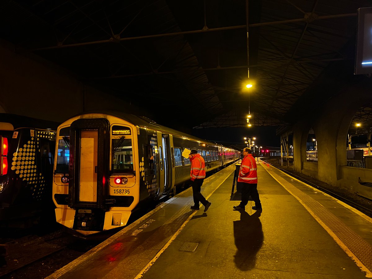 Trains late last night.