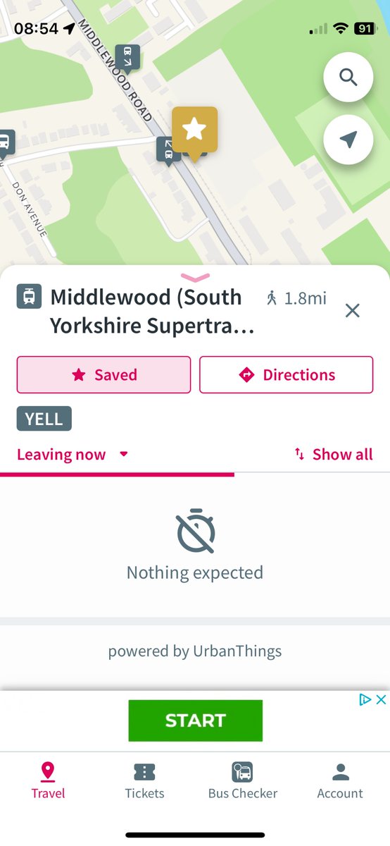 RuthMacMullen's tweet photo. @TravelSYorks Thanks for this. Before I leave home, is the yellow tram definitely running from Middlewood to Ponds Forge? Google timetable and Bus Checker app both say no services. https://t.co/u4yN3lekCP