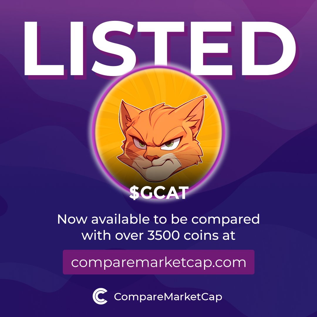comparemcap's tweet photo. $GCAT is now listed on https://t.co/T4nrIdbQTW!

📈$689K
💸$0.0₃68

Check Gigacat on:
Website: https://t.co/rf2nyxtS8B
X: @Gigacatclub
Telegram: https://t.co/kKCpwmK9sD https://t.co/jQNM156Sbm