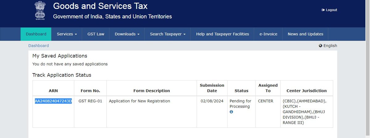 Application for New Registration under GST filed on 02-08-2024, It has been 32 days, yet Application is not processed. Application ID AA240824047243D <a href="/Infosys_GSTN/">GST Tech</a> <a href="/askGST_GoI/">GST@GoI</a>