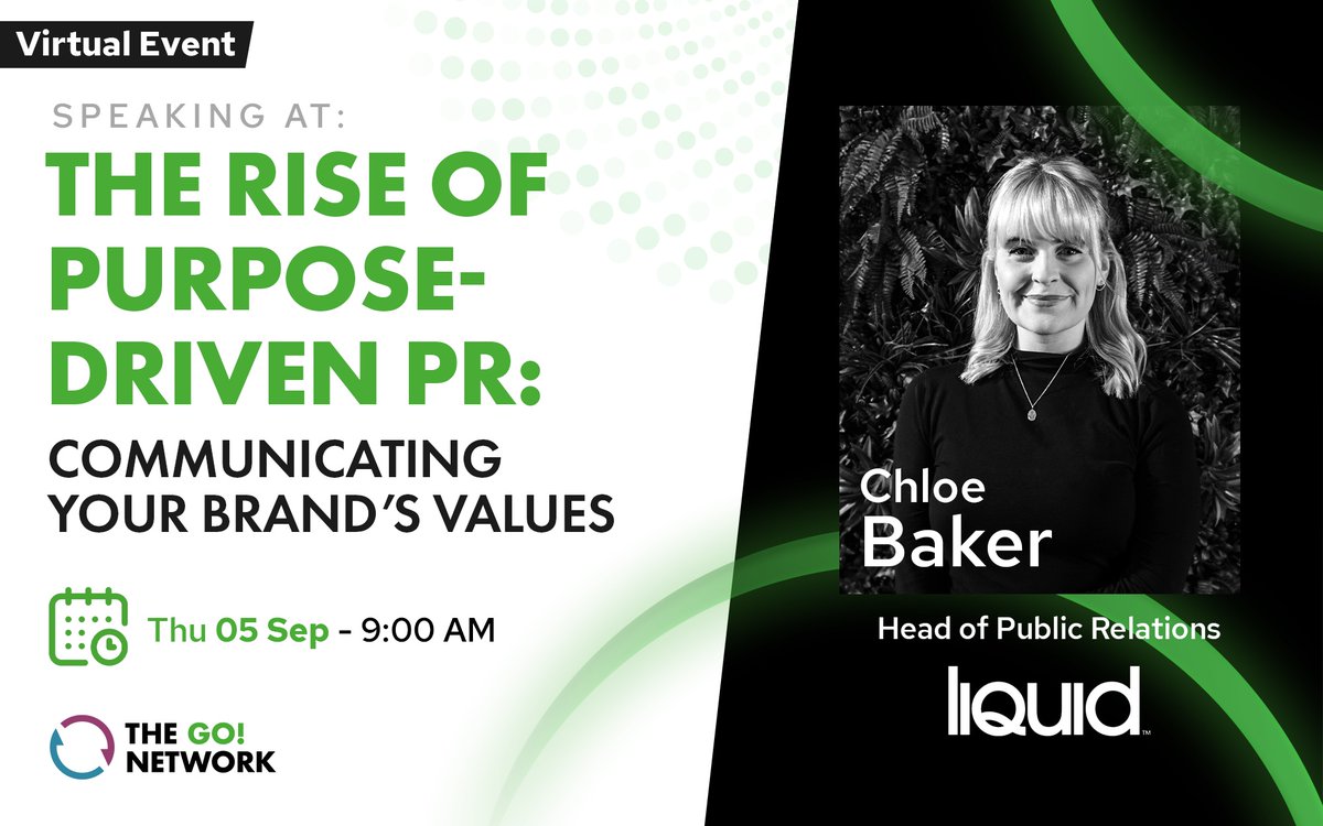 On Thursday, our Head of PR, Chloe, will be joining a panel of experts to discuss the rise of purpose-driven PR. Make sure you tune in at 9am BST! ⏰
 
Register here 👉 tinyurl.com/3r6ubpcn