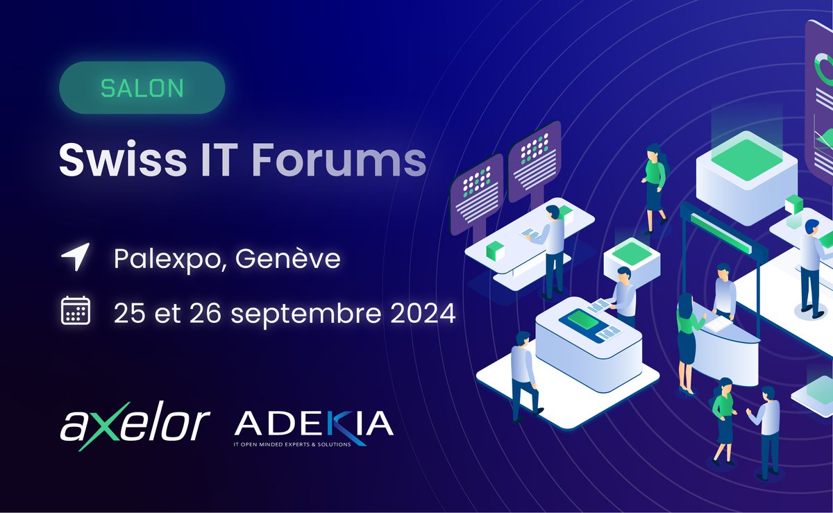 Axelor's tweet image. [𝗙𝗥 - 𝗦𝗔𝗟𝗢𝗡] Rencontrez notre partenaire Adekia au Swiss IT Forums : l’événement suisse 100% dédié aux logiciels et solutions IT pour l’entreprise !

Rendez-vous au stand IT66 pour échanger avec leurs experts.

En savoir plus : swiss-it-forums.tech/fr/

#SwissITForums