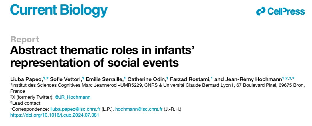 Liuba Papeo (@ljuba_pi) on Twitter photo The September issue <a href="/CurrentBiology/">Current Biology</a> What do infants think when they see social interactions? 👶🏻
The representation of interacting people as agent and patient reveals a language-of-thought before language development
cell.com/current-biolog…
<a href="/JR_Hochmann/">Jean-Remy Hochmann</a> <a href="/ISC_MJ/">Institut des Sciences Cognitives - Marc Jeannerod</a> <a href="/BabyLyon11/">Baby Lyon</a> 🧵👇 The September issue <a href="/CurrentBiology/">Current Biology</a> What do infants think when they see social interactions? 👶🏻
The representation of interacting people as agent and patient reveals a language-of-thought before language development
cell.com/current-biolog…
<a href="/JR_Hochmann/">Jean-Remy Hochmann</a> <a href="/ISC_MJ/">Institut des Sciences Cognitives - Marc Jeannerod</a> <a href="/BabyLyon11/">Baby Lyon</a> 🧵👇