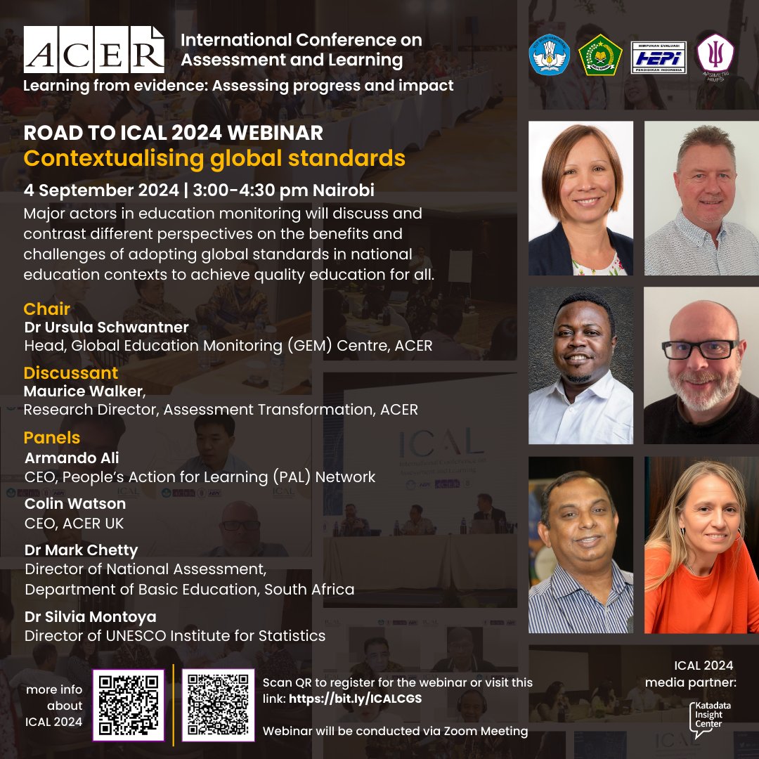 Remember to participate in this webinar tomorrow (4 Sep 2024 at 3:00 EA time) to discuss different perspectives on the benefits &amp; challenges of adopting global standards in national education contexts to achieve quality education for all.

Register now: bit.ly/ICALCGS